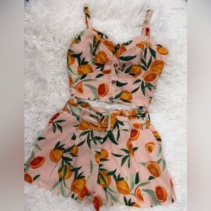 Parker Orange and Green Floral Top